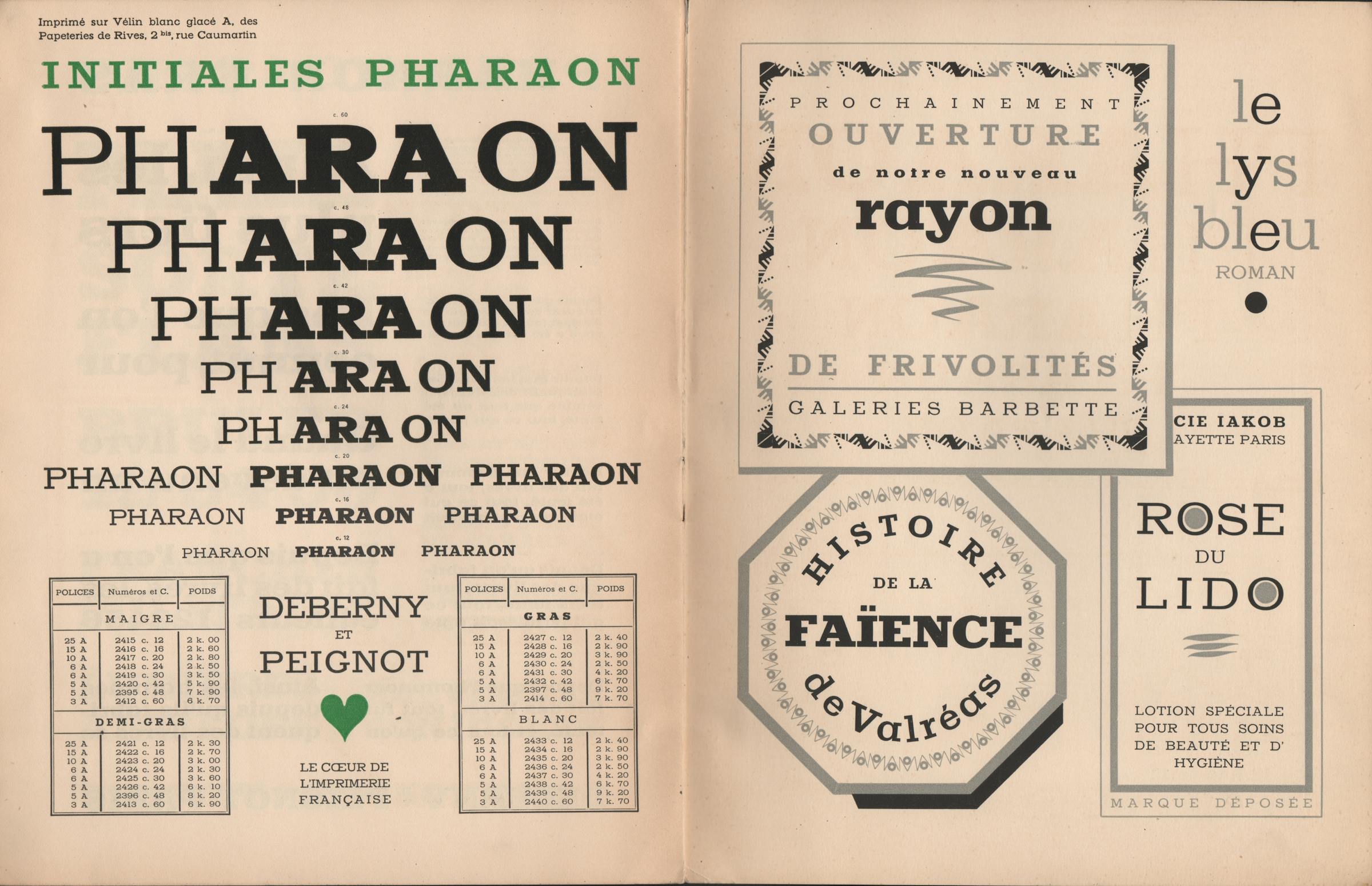 Deberny et Peignot’s “Pharaon”, 1932