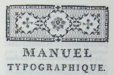 Fournier’s Manuel typographique
