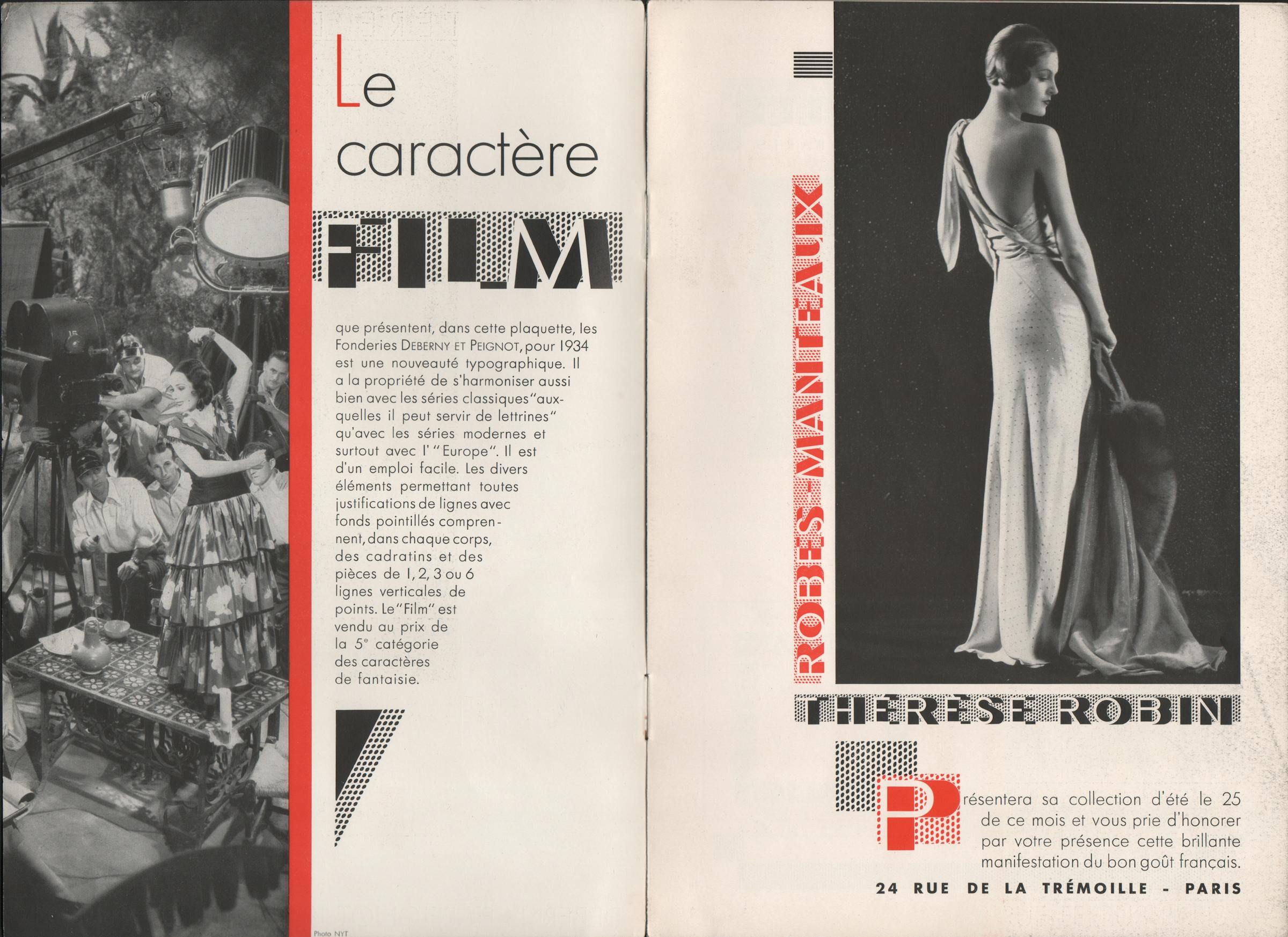 Deberny et Peignot, “Film” by Jacno, 1933