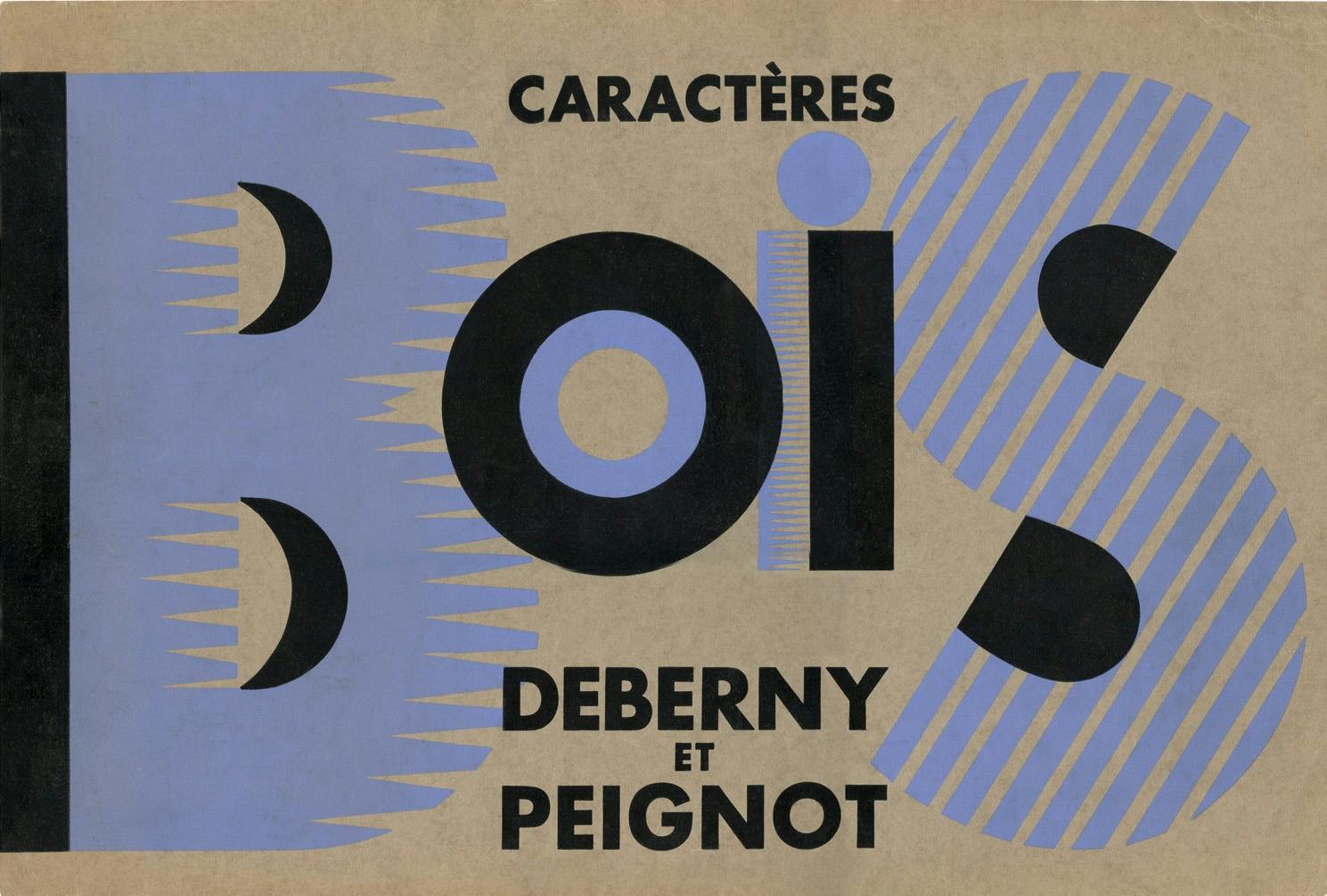 Spécimen des caractères bois fabriqués par Deberny Peignot, circa 1935. 
