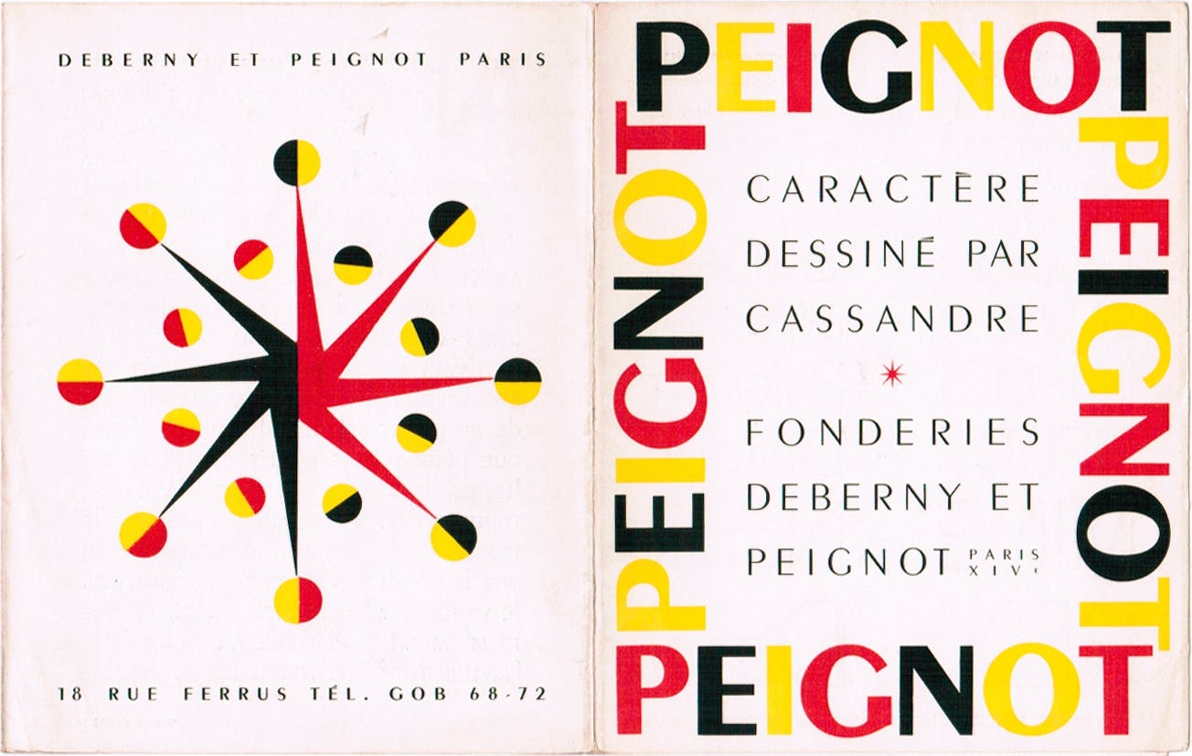 Cassandre’s Peignot, Deberny et Peignot foundry, 1933–1937