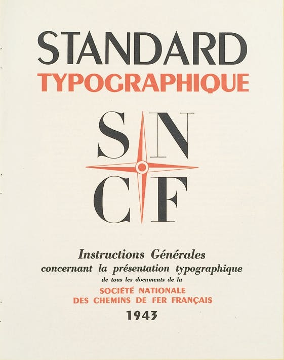 Maximilien Vox, SNCF typographic standard, 1942.
