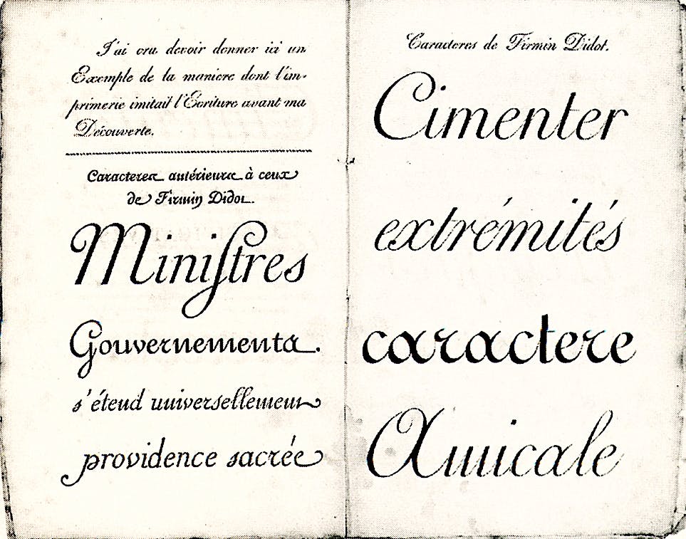 The Anglaise types of Firmin Didot, 1806